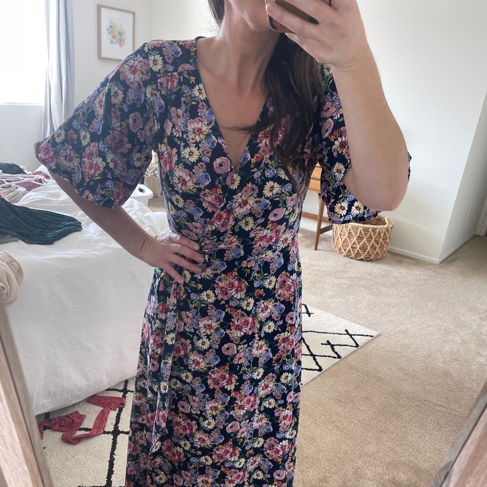 Floral wrap dress by BOBEAU